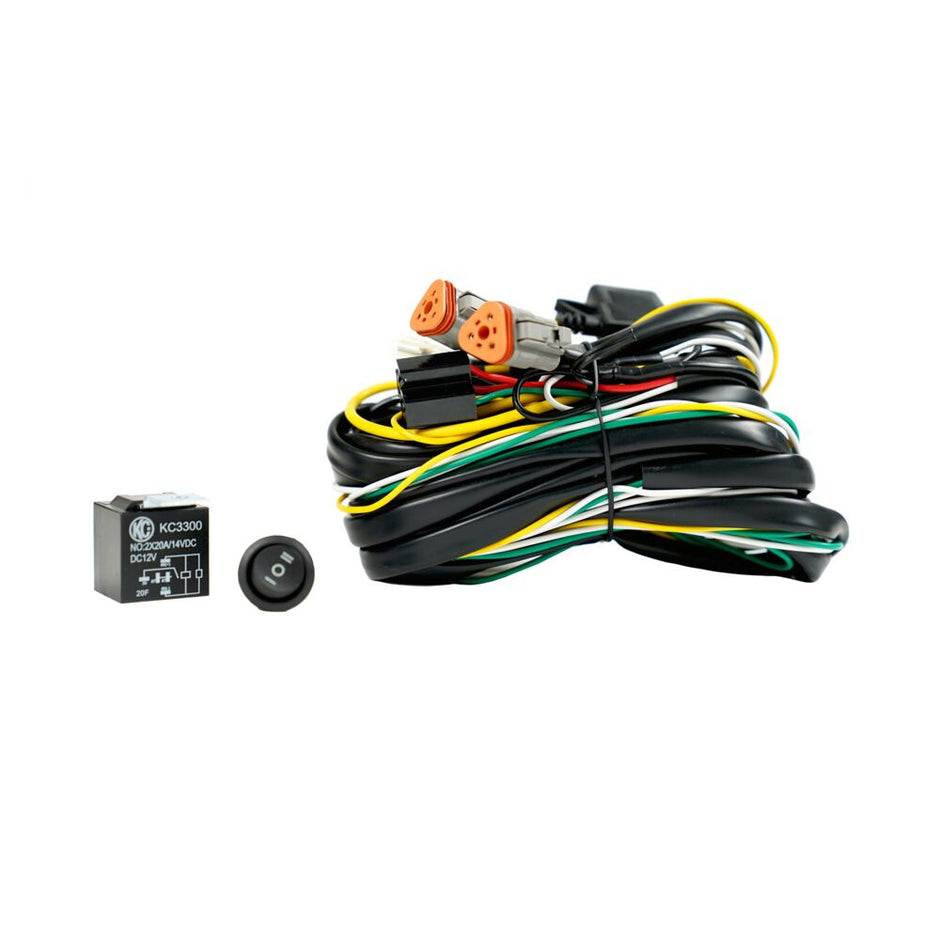 Wiring Harness - 40 Amp Relay - 3 Position LED Rocker Switch - 3-Pin Deutsch Connectors - # 6311