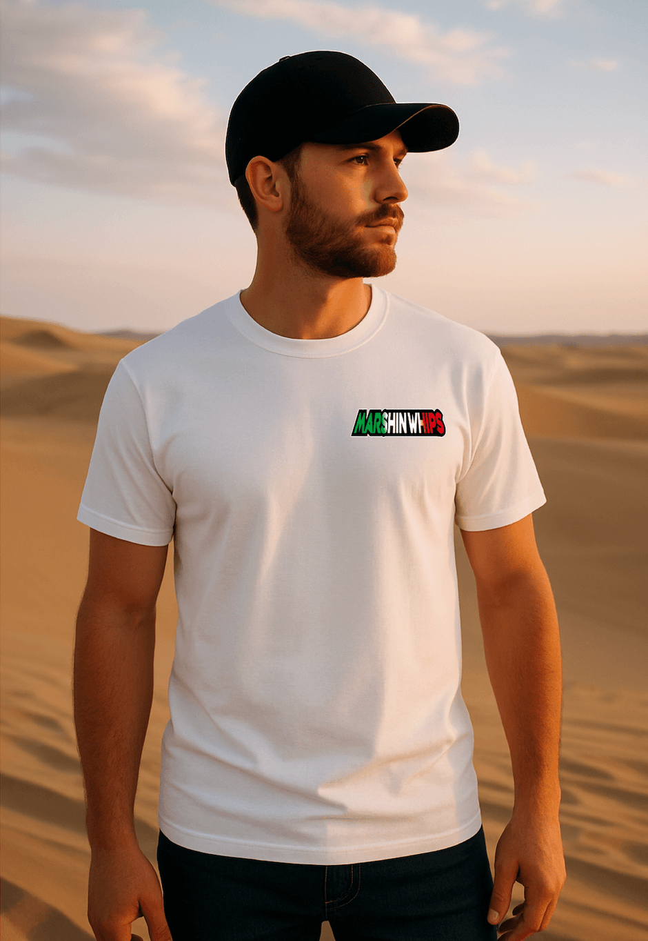 Man wearing a white 