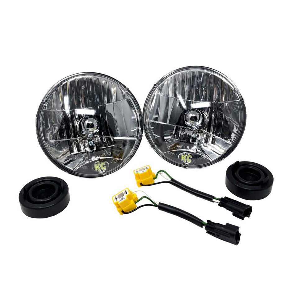 7" H4 DOT Halogen Headlights - Driving Beam - Pair - 07-18 Jeep JK - # 42302