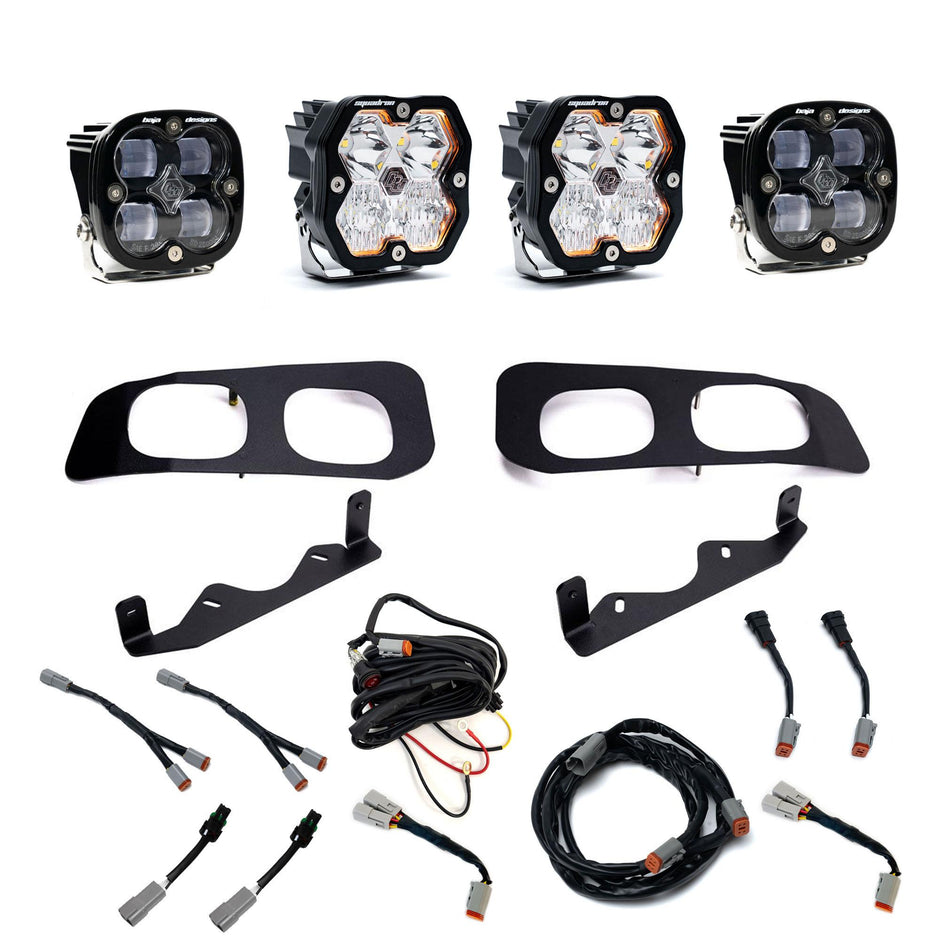 Squadron 2.0 Sport/Squadron Sae Dual Fog Pocket Light Kit Ford 2023-26 F-250/350 Super Duty Clear Toggle Baja Designs