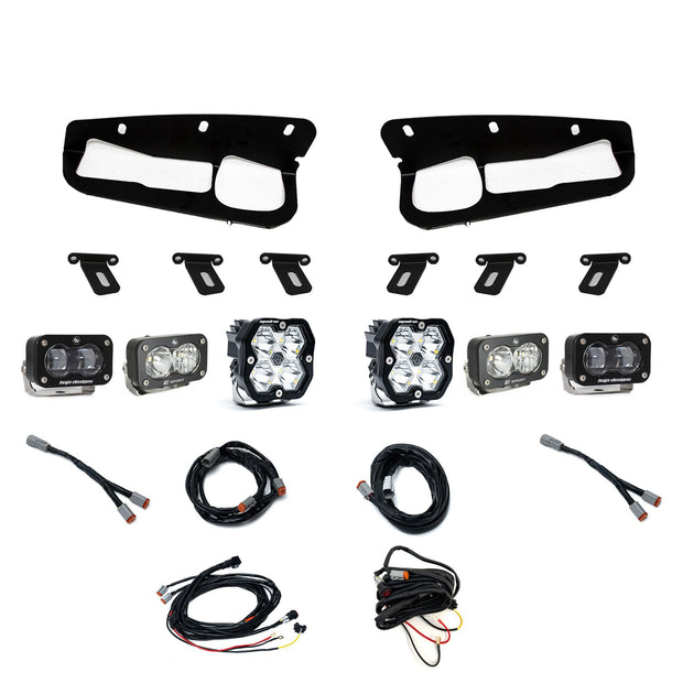 Squadron 2.0 Sport/S2 Sport/S2 Sae Sportman Fog Pocket Light Kit Ford 2021-27 Bronco 2022-24 Bronco Raptor w/ Steel Bumper Clear Toggle Baja Designs