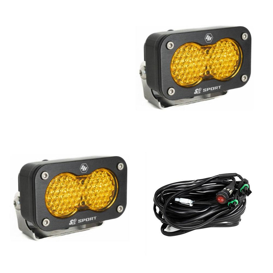LED Work Light Baja Amber Lens Work/Scene Pattern Pair S2 Sport Baja Designs