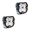 Squadron 2.0 Sport Black LED Auxiliary Light Pod Pair (No Harness) Universal Clear Spot Baja Designs