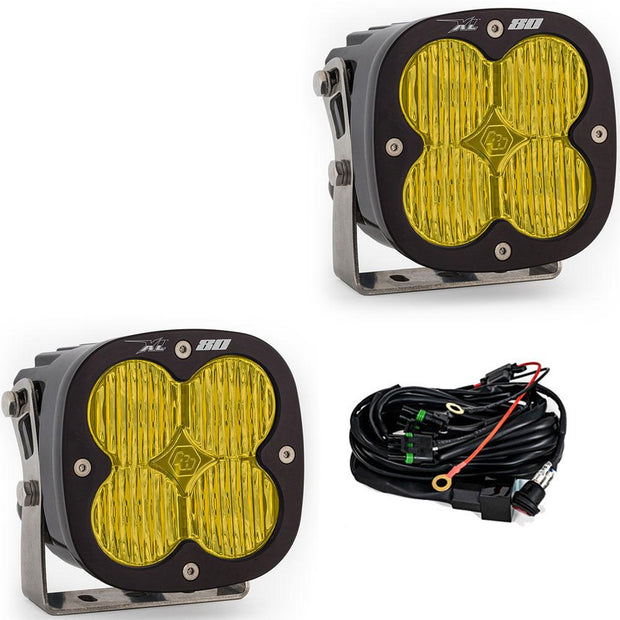 LED Light Pods Baja Amber Lens Wide Cornering Pattern Pair XL80 Series Baja Designs