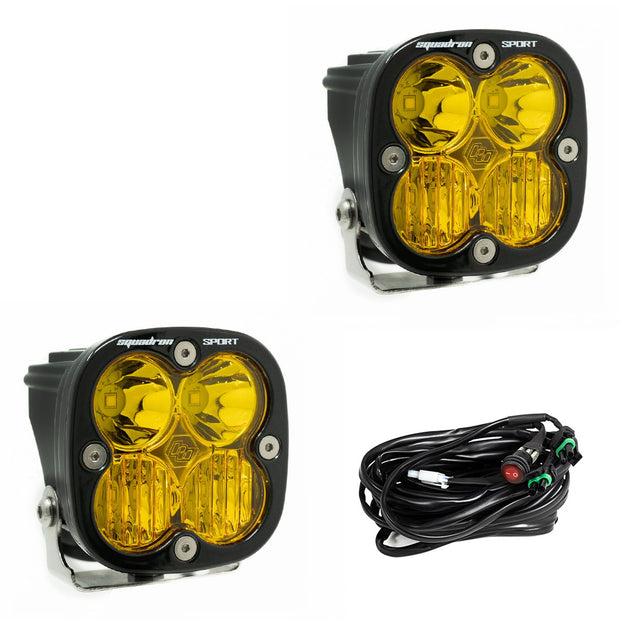 *BAJA DESIGN - SQUADRON SPORT BLACK LED AUXILIARY LIGHT POD PAIR - UNIVERSAL