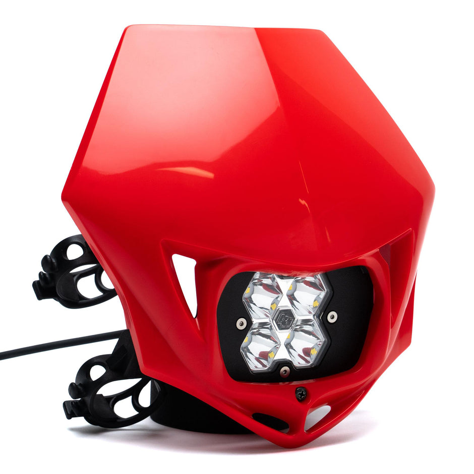 Squadron 2.0 Sport Motorcycle (D/C) LED Headlight Kit w/Shell Universal Red Spot Clear Baja Designs