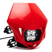 Squadron 2.0 Sport Motorcycle (D/C) LED Headlight Kit w/Shell Universal Red Spot Clear Baja Designs