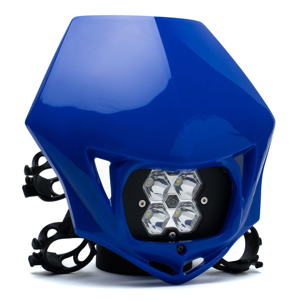 Squadron 2.0 Sport Motorcycle (D/C) LED Headlight Kit w/Shell Universal Blue Spot Clear Baja Designs
