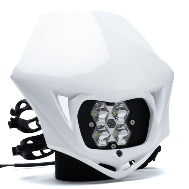 Squadron 2.0 Sport Motorcycle (D/C) LED Headlight Kit w/Shell Universal White Spot Clear Baja Designs