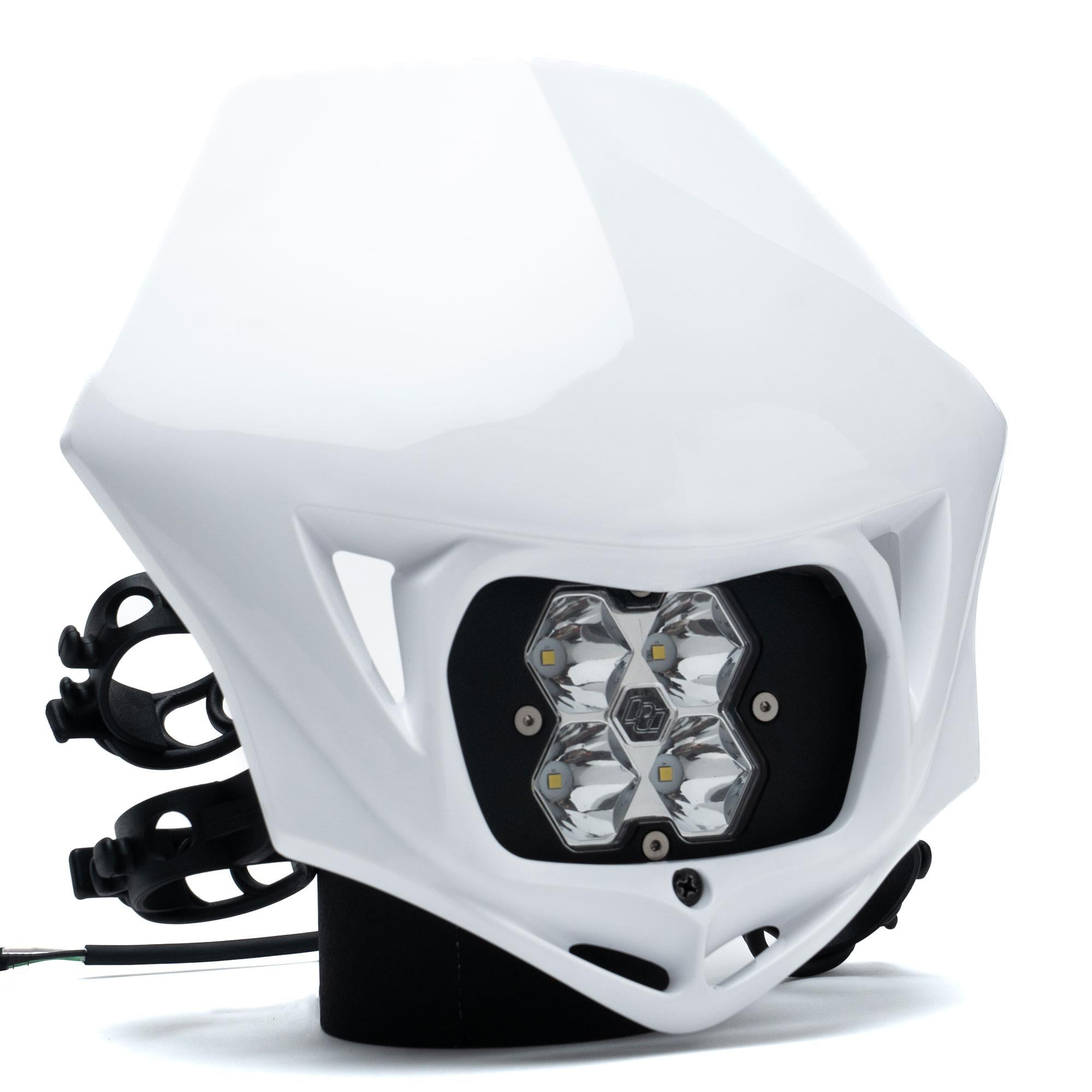 Squadron 2.0 Sport Motorcycle (A/C) LED Headlight Kit w/Shell Universal White Spot Clear Baja Designs