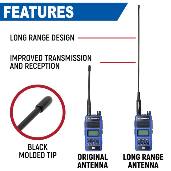 *RUGGED RADIOS - LONG RANGE ANTENNA FOR R1 / RDH-X / ABH7 HANDHELD RADIO