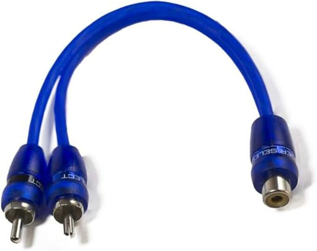 *STINGER Competition Series 6" Twisted Coaxial Y Interconnect with 2 Male to 1 Female RCAs