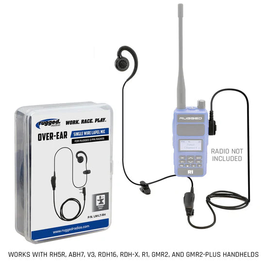 *RUGGED RADIO - LAPEL MIC - 1 WIRE WITH EAR HOOK FOR HANDHELD RADIOS