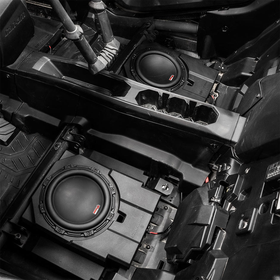 2024-2026 Can-Am® Maverick R 4-Seater Rear-Seat Plug-&-Play Dual-Subwoofer Add-On Kit