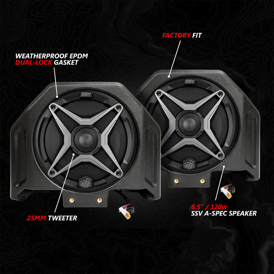 2020-2024 Polaris® RZR PRO Series Phase-4 A-Spec 5-Speaker 800watt System for Ride Command
