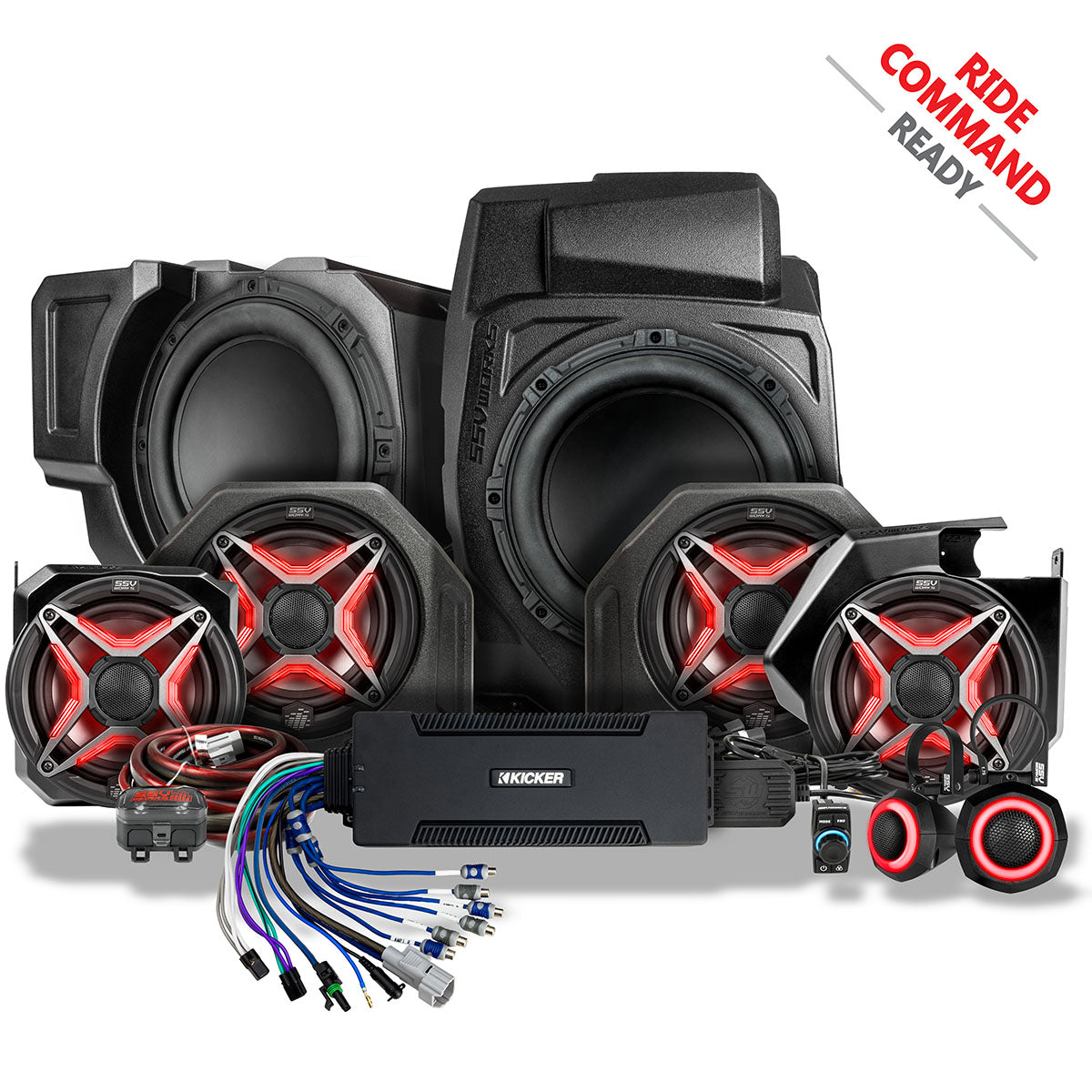2025-2026 Polaris® RZR Pro R / Pro S / Pro XP Phase-5 V-Spec 7-Speaker Plug-&-Play Kit for 7
