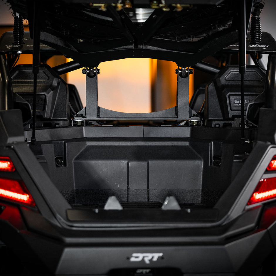 SSV Works, 2025 Polaris RZR Pro R, Pro S and Pro XP Rear Speaker Pod Upgrade - Installed fits with DRT spare tire carrier