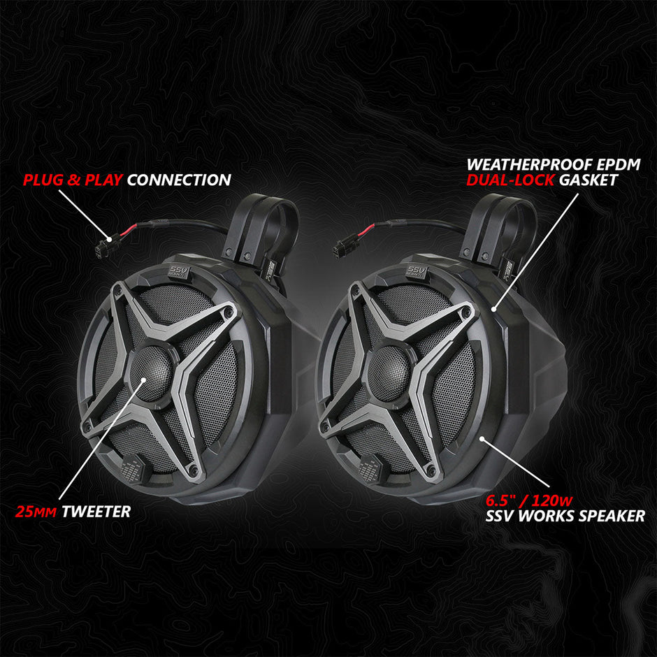 2024-2026 Can-Am® Maverick R, Phase-4 A-Spec 800watt 5-Speaker System
