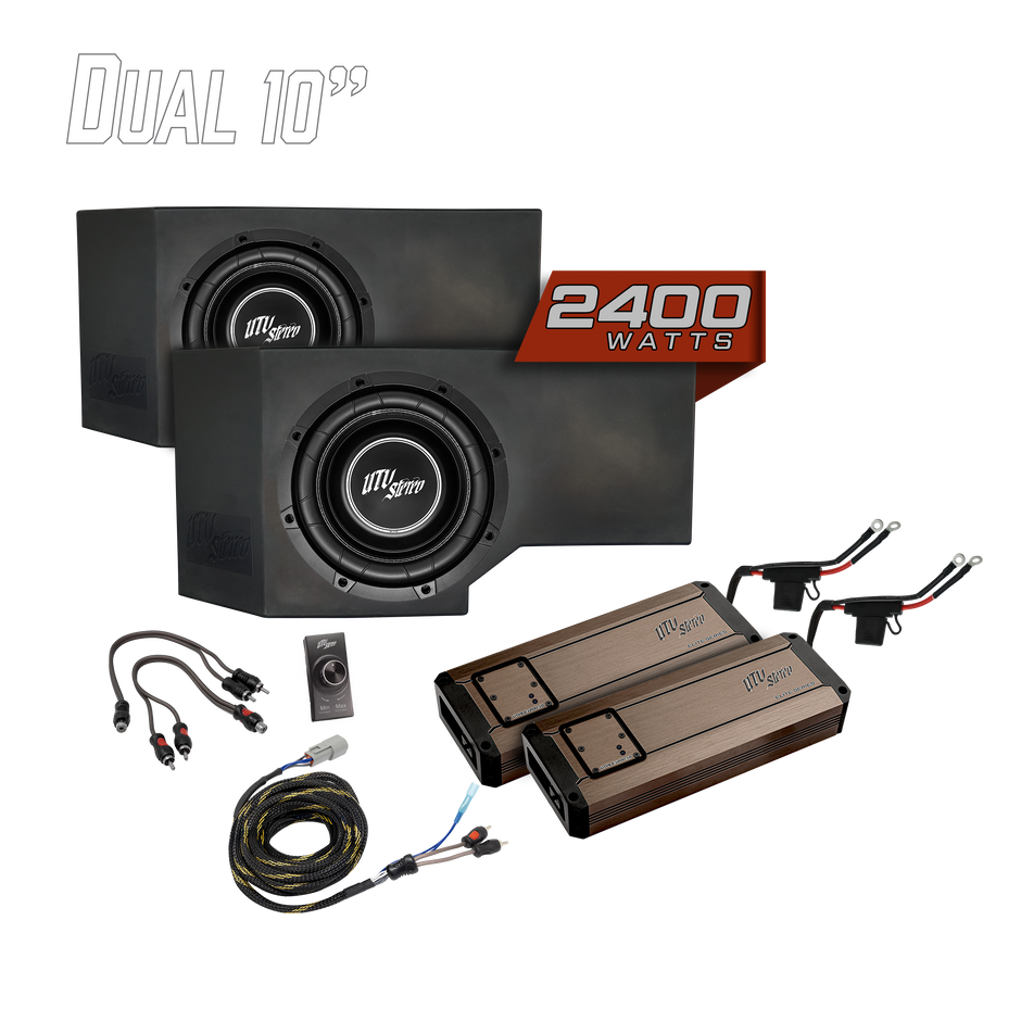 Can-Am® Defender HD11 2400W Dual 10" Subwoofer Kit | UTVS-DEF2-2400-2-GO
