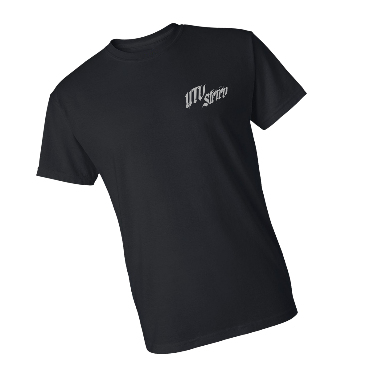 UTV Stereo Men's Signature T-Shirt with Silver Logo | UTVS-A-SHIRT-M-BLK