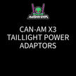 Advertisement for Marshin Whips CAN-AM X3 taillight power adaptors on a black background.