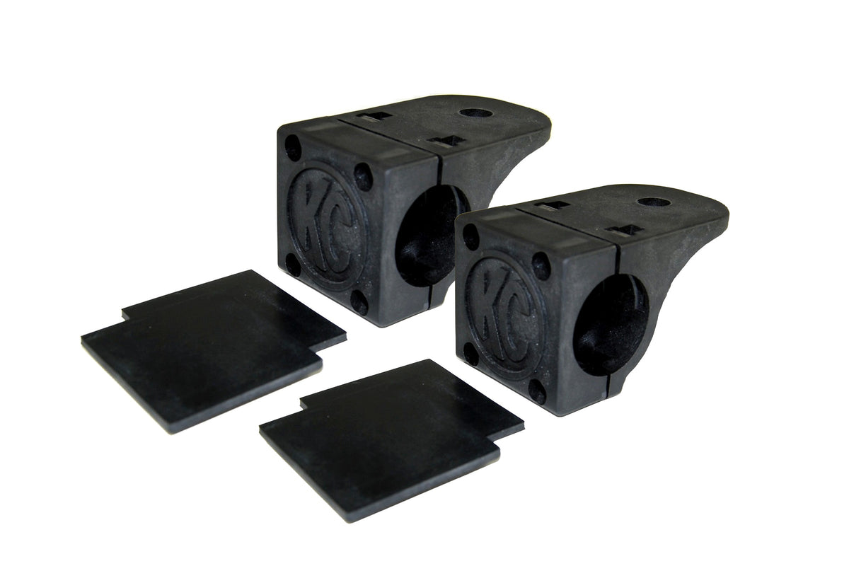 Bracket Set - Tube Clamp Light Mount - Rubber Adjustment Shims - 1.25