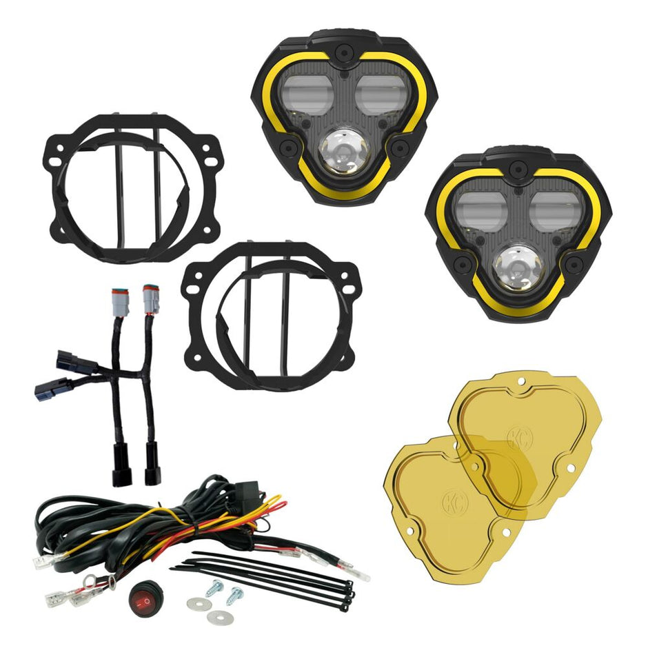 FLEX ERA® 3 Dual Mode SAE Fog LED Light Pods - 2-Light Master Kit - Jeep JK/JL/JT Plastic Bumpers - # 97146