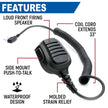 *RUGGED RADIOS - HAND SPEAKER MIC WATERPROOF FOR HANDHELD RADIOS