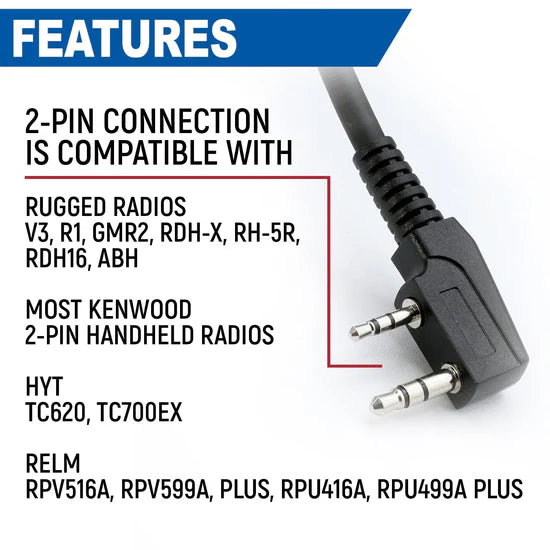 *RUGGED RADIOS - HAND SPEAKER MIC WATERPROOF FOR HANDHELD RADIOS
