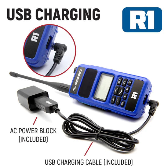 *RUGGED RADIOS - RUGGED R1 - BUSINESS BAND TWO WAY HANDHELD RADIO - DIGITAL AND ANALOG