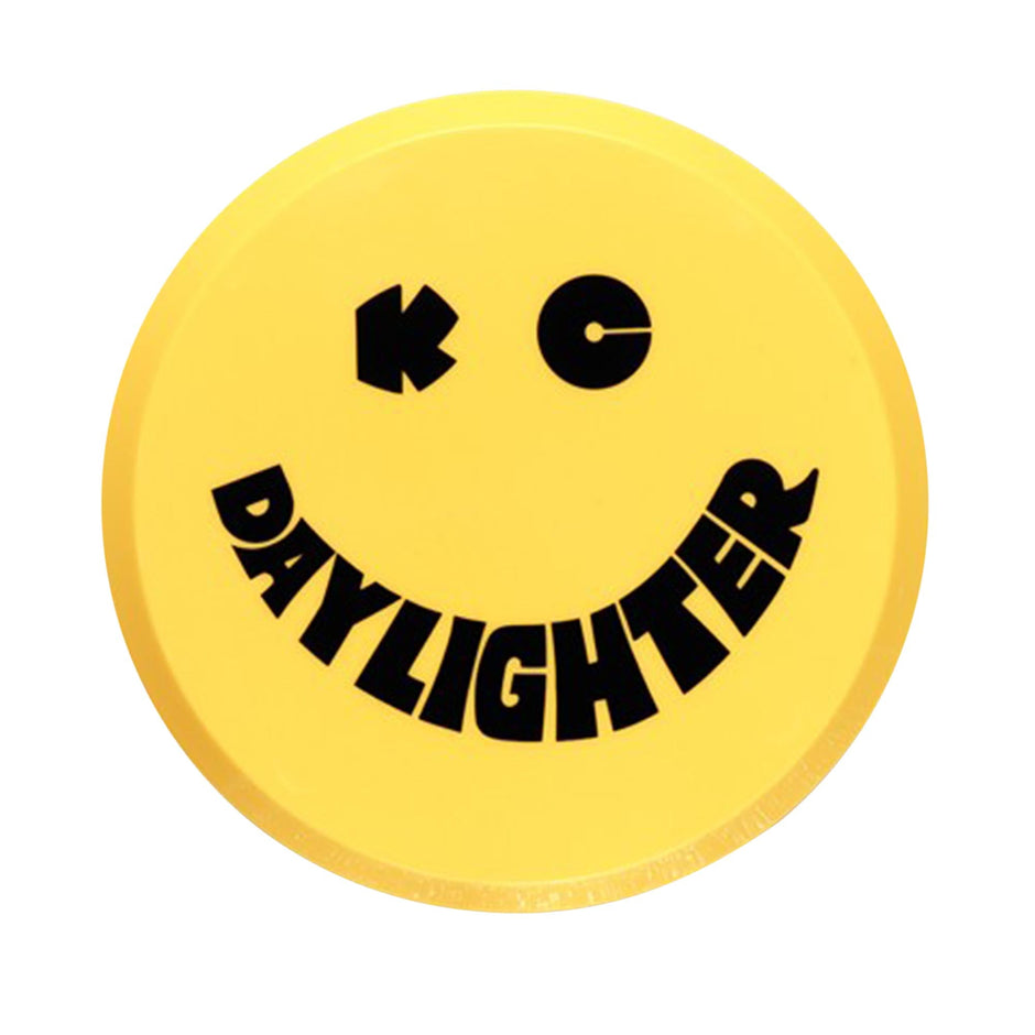 6" Hard Plastic Cover - Round - Single - Yellow / Black KC Daylighter Logo - #5202