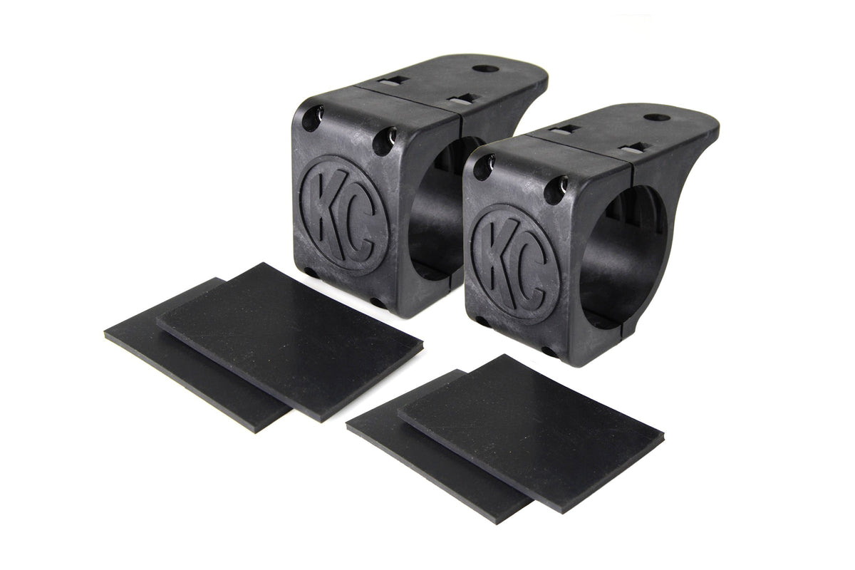 Bracket Set - Tube Clamp Light Mount - Rubber Adjustment Shims - 2.25
